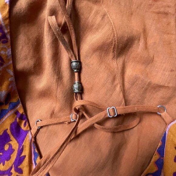 Ecoté Urban Outfitters Halter Top Mini Dress Open Back Magenta Orange Women’s 6 - Picture 10 of 16